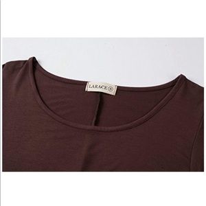 Women 3/4 Sleeve Tunic Top Loose Fit Flare T-Shirt